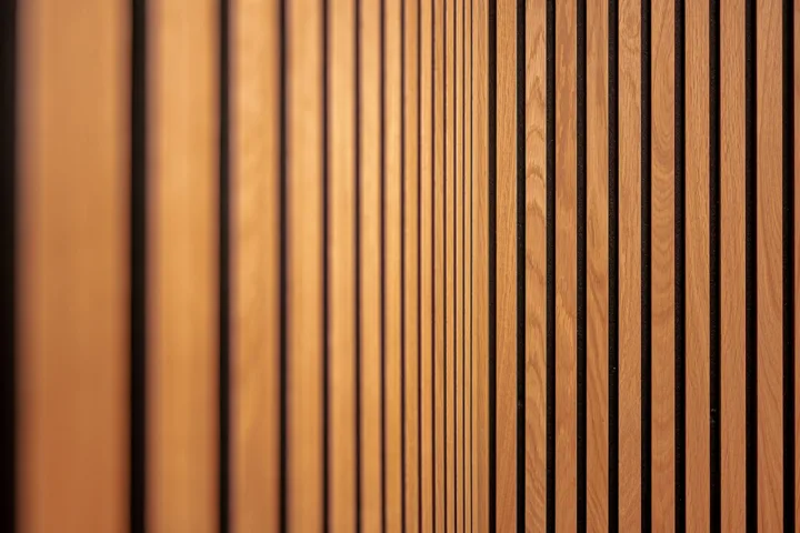 Vertical timber slat wall cladding