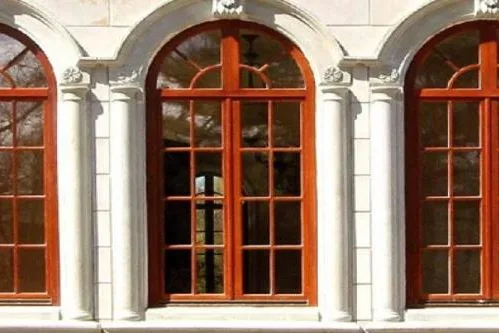 Arched wooden windows